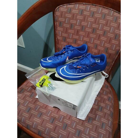 New Men's 5 Wonen's 6.5 Nike Air Zoom Maxfly Spikes Track Shoes Blue DH5359-400 - Picture 3 of 9
